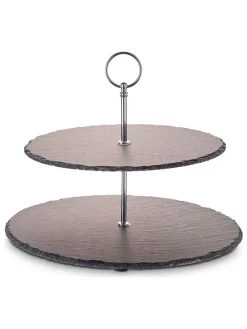 Etagere in Schwarz/ Silber - (H)40 cm