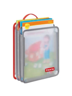 Faltbare Heftbox, DIN-A4-Format in Grau / Transparent