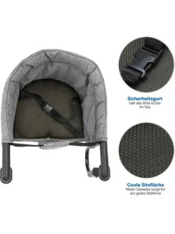 Faltbarer Tischsitz inkl. Tasche - Melange in grau