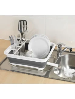 Faltbares Abtropfgestell in Grau/ Weiß - (B)36,5 x (H)13 x (T)31 cm