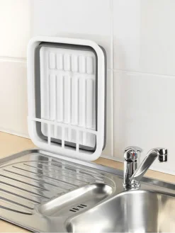 Faltbares Abtropfgestell in Grau/ Weiß - (B)36,5 x (H)13 x (T)31 cm