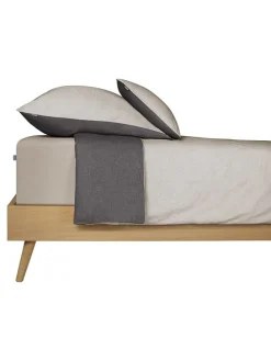 Feinbiber-Bettwäsche-Set in Anthrazit/ Beige