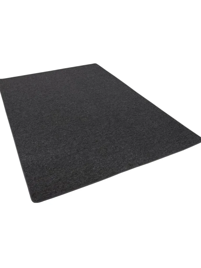 Feinschlingen Velour Teppich Strong in Schwarz Grau