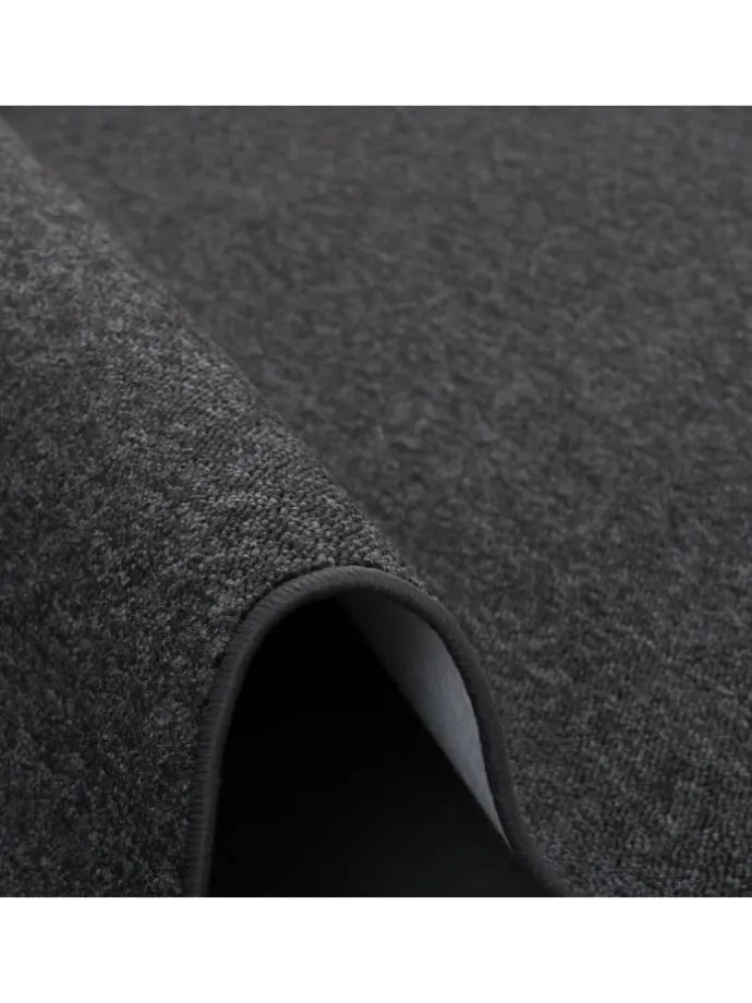 Feinschlingen Velour Teppich Strong in Schwarz Grau