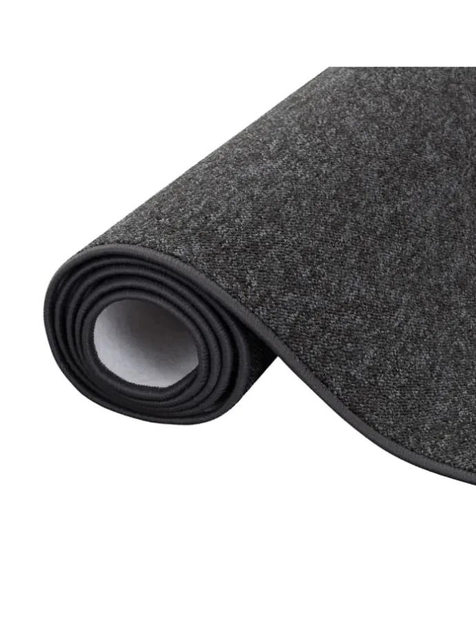 Feinschlingen Velour Teppich Strong in Schwarz Grau