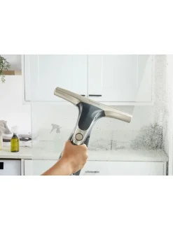 Fensterabzieher in Grau/ Gold