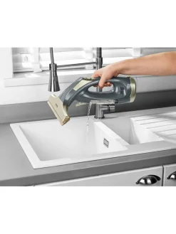 Fensterabzieher in Grau/ Gold