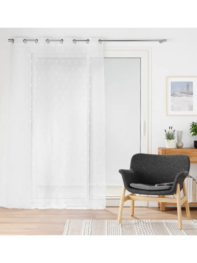 Fenstergardine in weiß