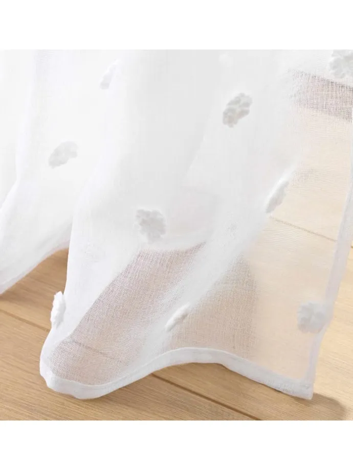 Fenstergardine in weiß