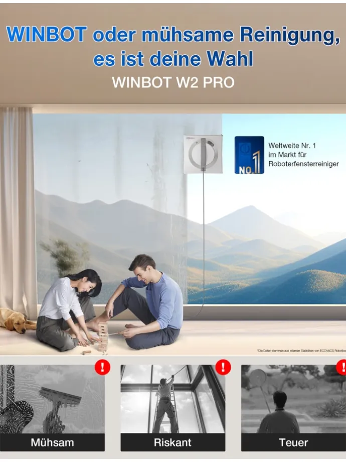Fensterputzroboter Winbot W2 Pro in weiß