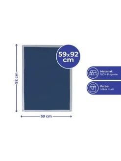 Fenster-Sonnenschutz in Blau/ Silber - (L)92 x (B)59 cm