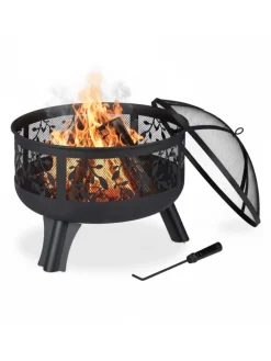 Feuerschale in Schwarz - (H)60 x Ø 60 cm