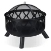 Feuerschale mit Funkenschutz in Schwarz - Ø 62 cm
