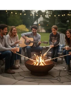 Feuerschalen-Funkenschutz in Schwarz - Ø 80 cm