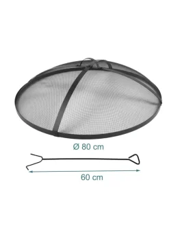 Feuerschalen-Funkenschutz in Schwarz - Ø 80 cm