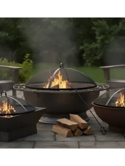 Feuerschalen-Funkenschutz in Schwarz - Ø 80 cm