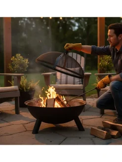 Feuerschalen-Funkenschutz in Schwarz - Ø 60 cm