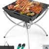 Feuerstelle Campinggrill 3in1 45x45x49cm in Schwarz
