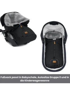 Fillikid Winterfußsack Pamir TOP in Schwarz-Grau