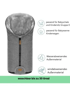 Fillikid Winterfußsack Pamir TOP in Hellgrau-Grau