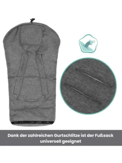 Fillikid Winterfußsack Pamir TOP in Hellgrau-Grau