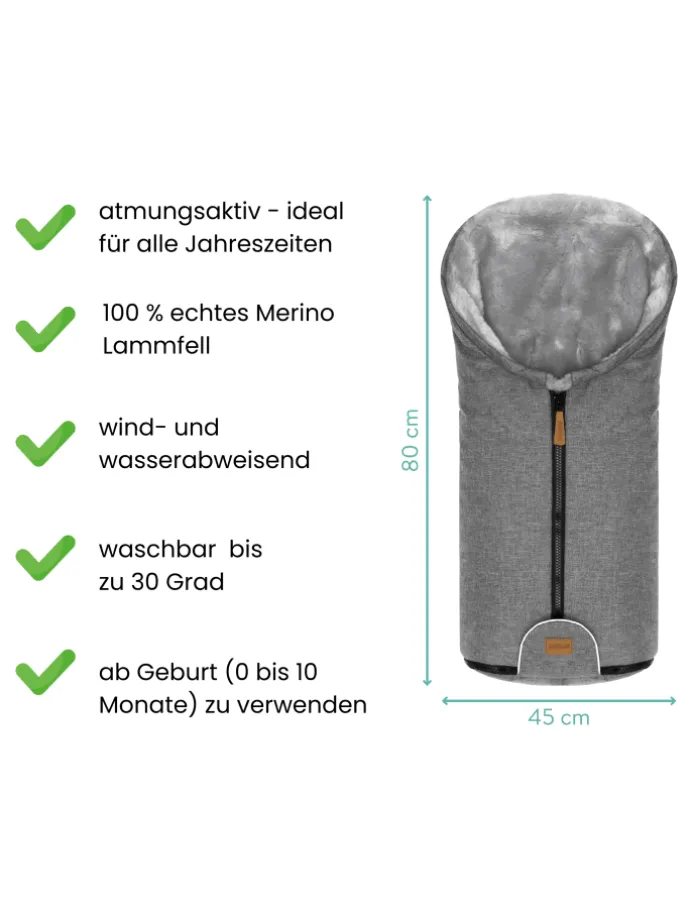 Fillikid Winterfußsack Pamir TOP in Hellgrau-Grau