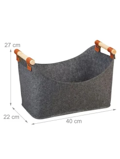 Filzaufbewahrungstasche in dunkelgrau
