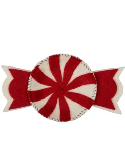 Filz-Dekoschale "Bonbon" in Rot/ Weiß - (L)30 x (B)18 cm