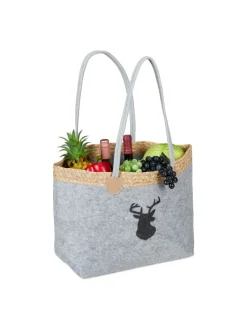Filztasche "Hirsch" in Grau