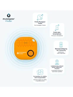 Finder Mini dunkelblau, Finder 2 orange, Finder 2 in Ledertasche Bordeaux