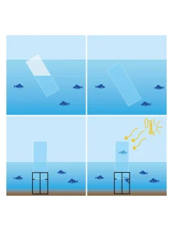 Fischsäule in Transparent/ Grau