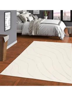 Flachgewebe Teppich Sevilla in Champagner