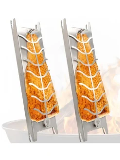 Flammlachshalter 2er Set aus Edelstahl, ca. 16 x 60 x 4 cm (B/H/T)