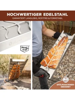 Flammlachshalter 2er Set aus Edelstahl, ca. 16 x 60 x 4 cm (B/H/T)