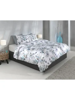 Flanell-Bettwäsche-Set "Celia" in Weiß/ MInt