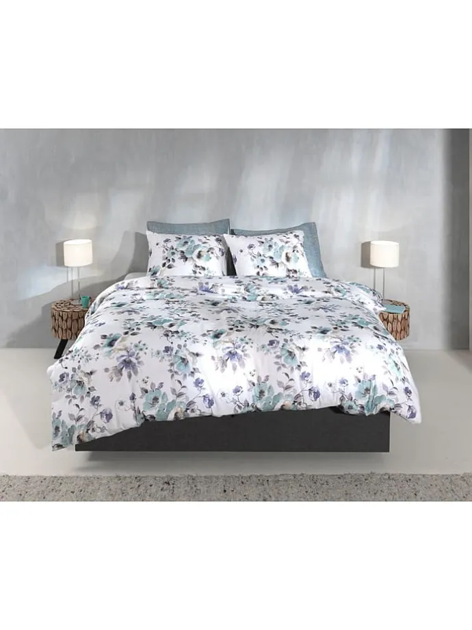 Flanell-Bettwäsche-Set "Celia" in Weiß/ MInt