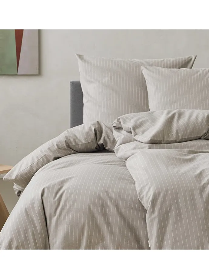 Flanell-Bettwäsche-Set "Cuno" in Grau