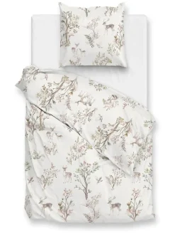 Flanell-Bettwäsche-Set ''Hazel'' in Creme/ Hellbraun