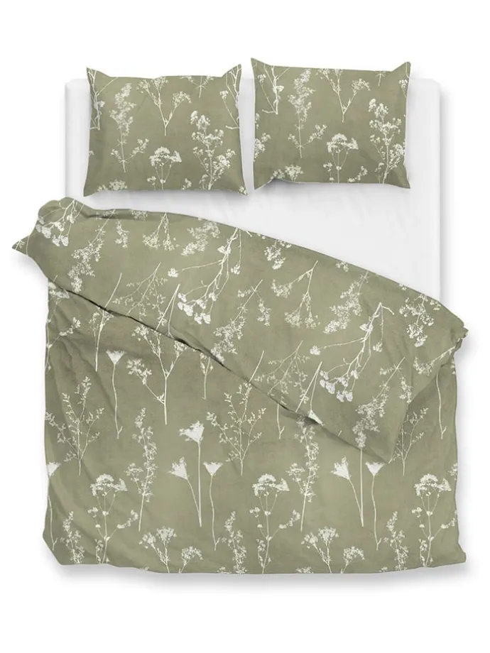 Flanell-Bettwäsche-Set ''Yarrow'' in Grün