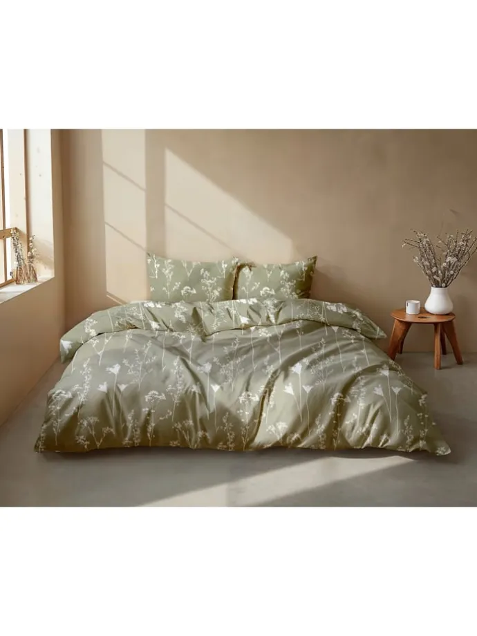 Flanell-Bettwäsche-Set ''Yarrow'' in Grün