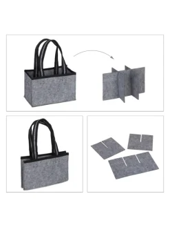 Flaschenträger in Anthrazit - (B)24 x (H)15 x (T)15 cm