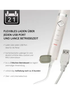 FLASH TRAVEL USB-Schallzahnbürste in weiß