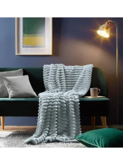 Fleece, Microfaser Wohndecke 2er-Pack Aosta in silbergrau