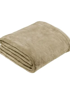 Fleece, Microfaser Wohndecke Amarillo in beige