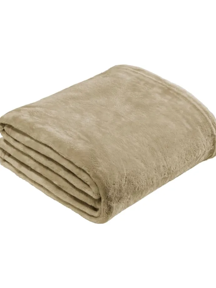 Fleece, Microfaser Wohndecke Amarillo in beige