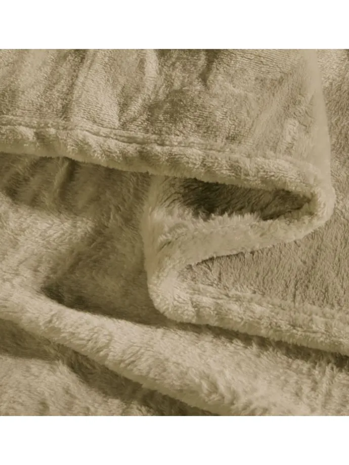 Fleece, Microfaser Wohndecke Amarillo in beige