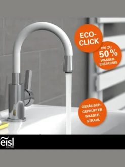 FLEXO Waschtischarmatur, Chrom/Weiß, mit flexiblem Auslauf