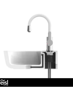 FLEXO Waschtischarmatur, Chrom/Weiß, mit flexiblem Auslauf