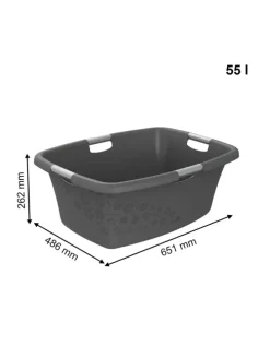 Flowers Wäschewanne 50l mit 4 Griffen, Kunststoff (PP) in Anthrazit