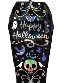 Folienballon "Sarg" in Schwarz/ Bunt - (B)38 x (H)68 cm